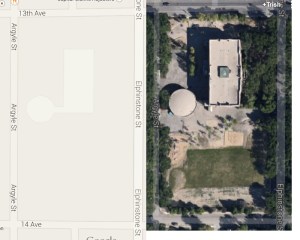 Arial view of orginal school footprint